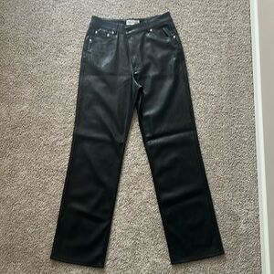 Zara Faux Leather Straight Leg Pants size 10, new without tags